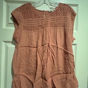 Elegant Lace Detail Blouse - Peach